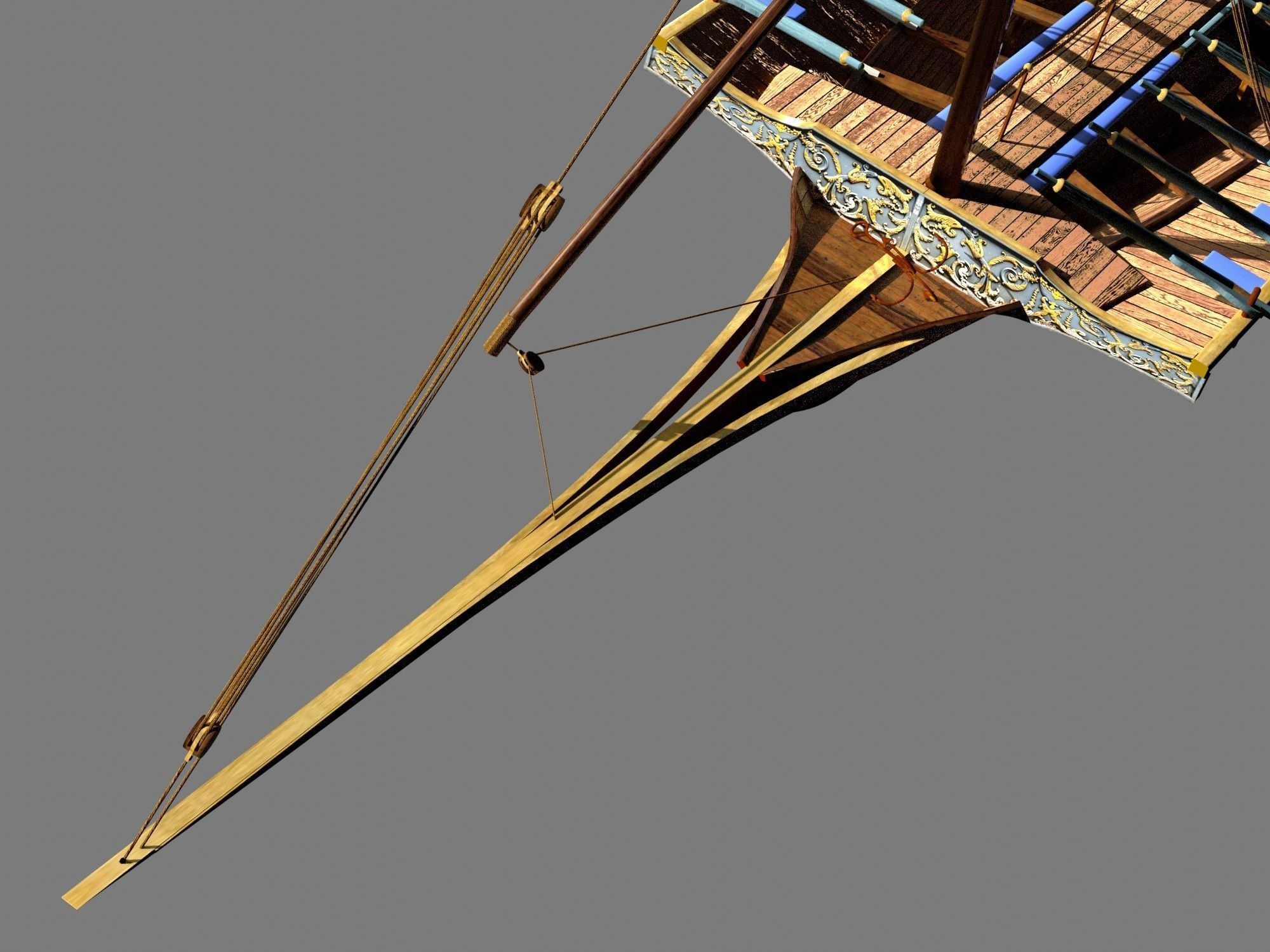 Caique of the Sultan    Arab Turkish WarShip   XVI century    3D model_12