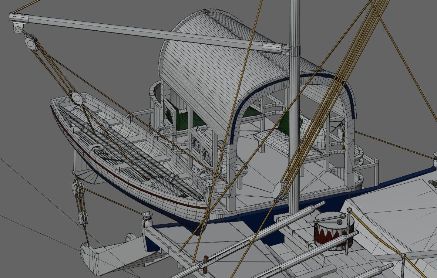 Caique of the Sultan    Arab Turkish WarShip   XVI century    3D model_17