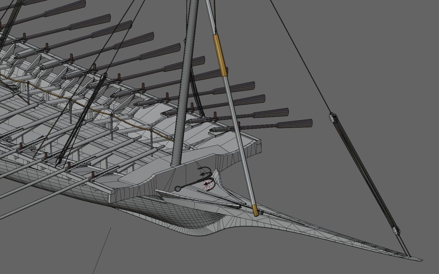 Caique of the Sultan    Arab Turkish WarShip   XVI century    3D model_19