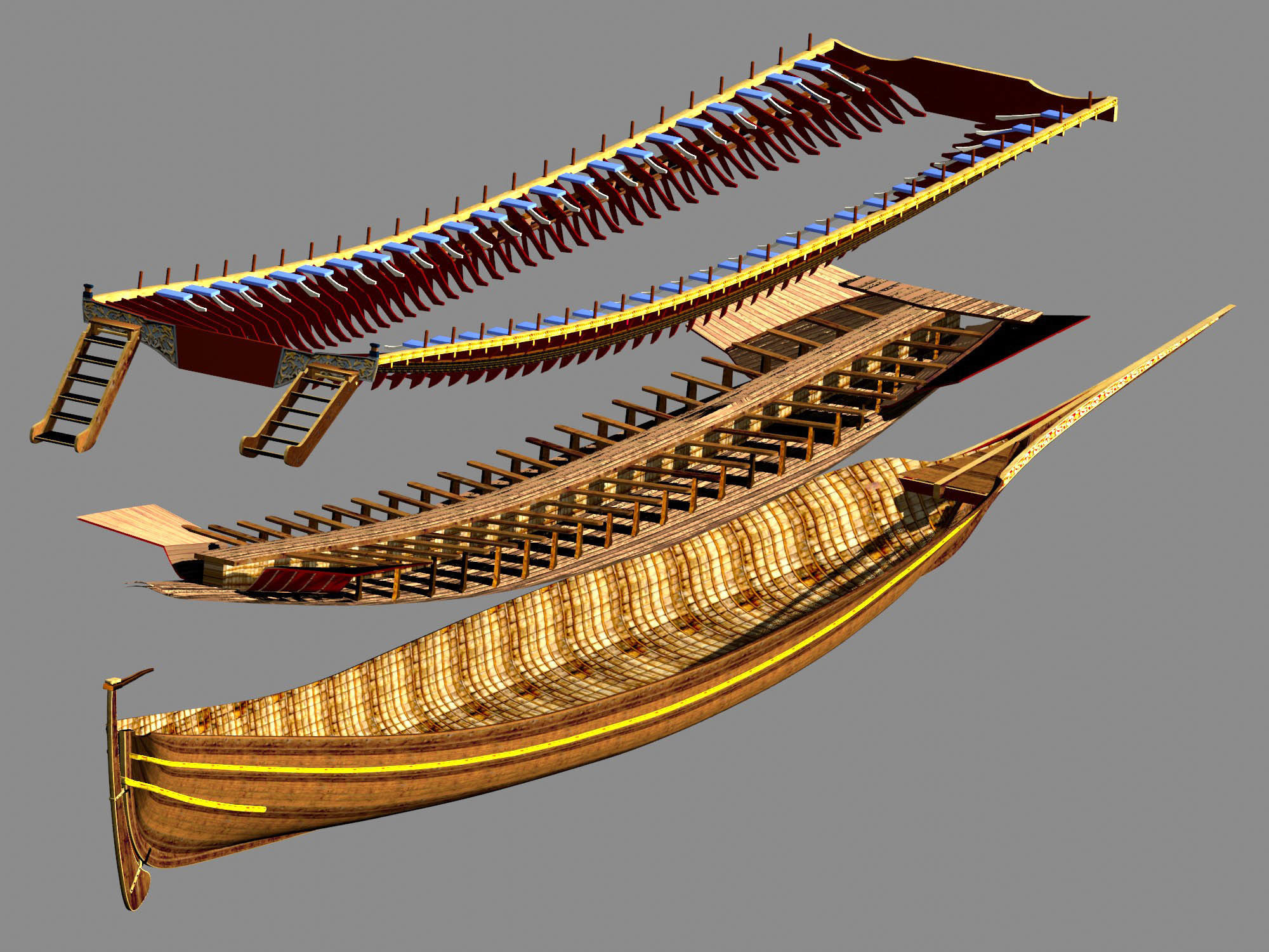 Caique of the Sultan    Arab Turkish WarShip   XVI century    3D model_3