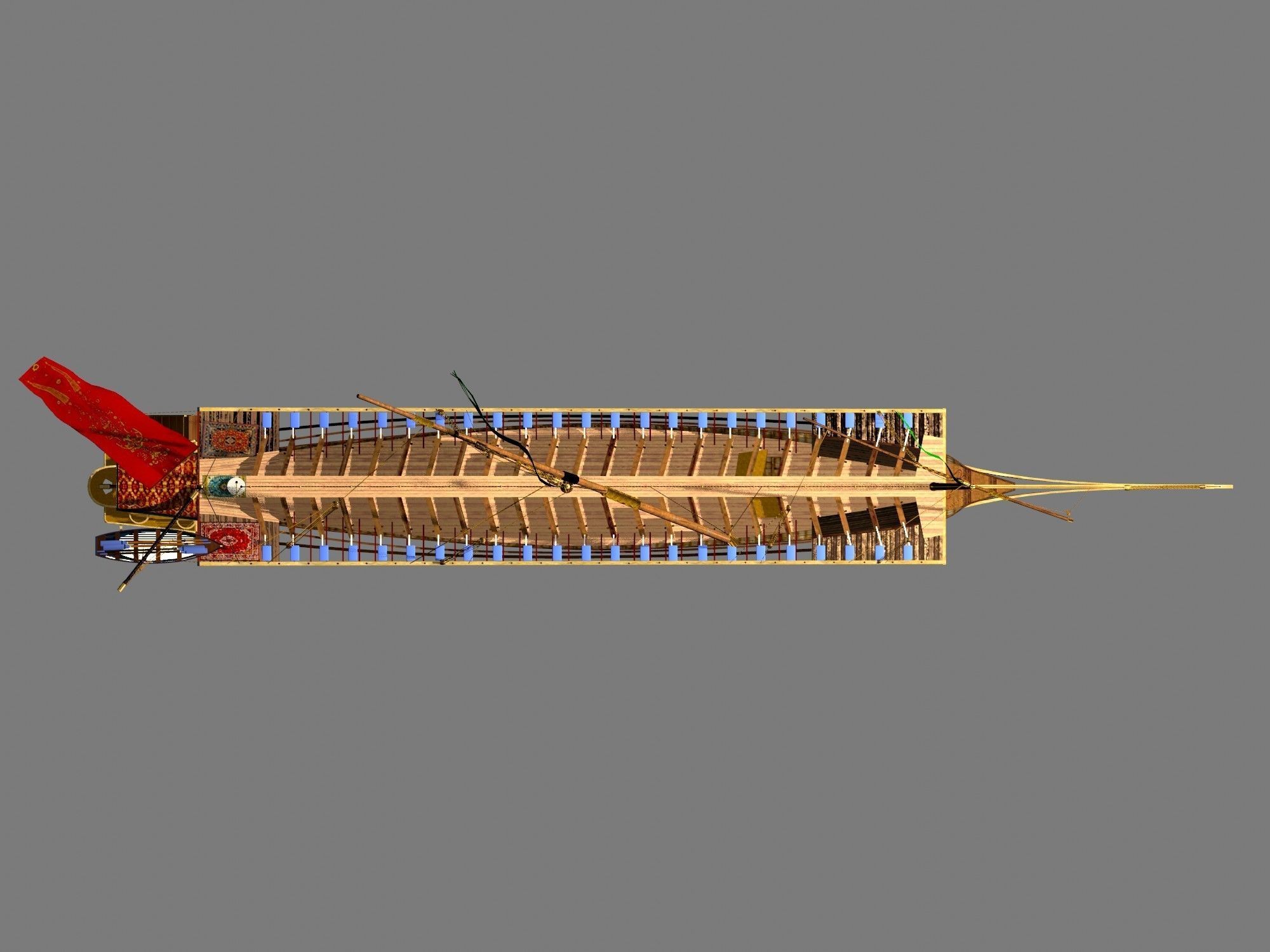 Caique of the Sultan    Arab Turkish WarShip   XVI century    3D model_14