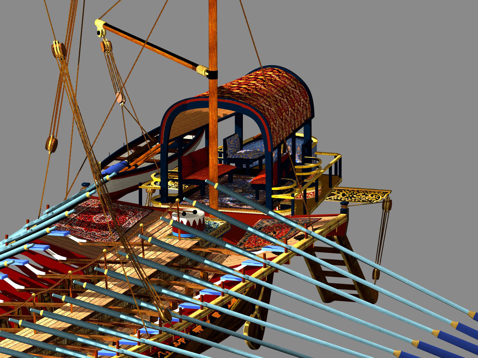 Caique of the Sultan    Arab Turkish WarShip   XVI century    3D model_7