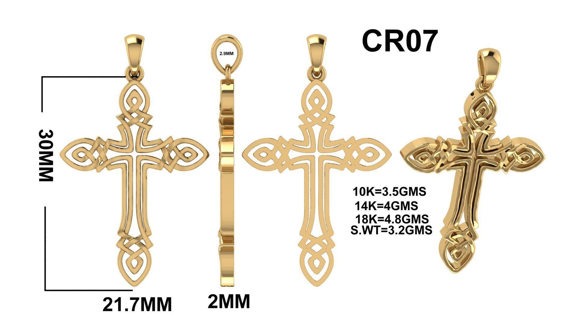 CROSS PENDANT CR07 3D print model_6