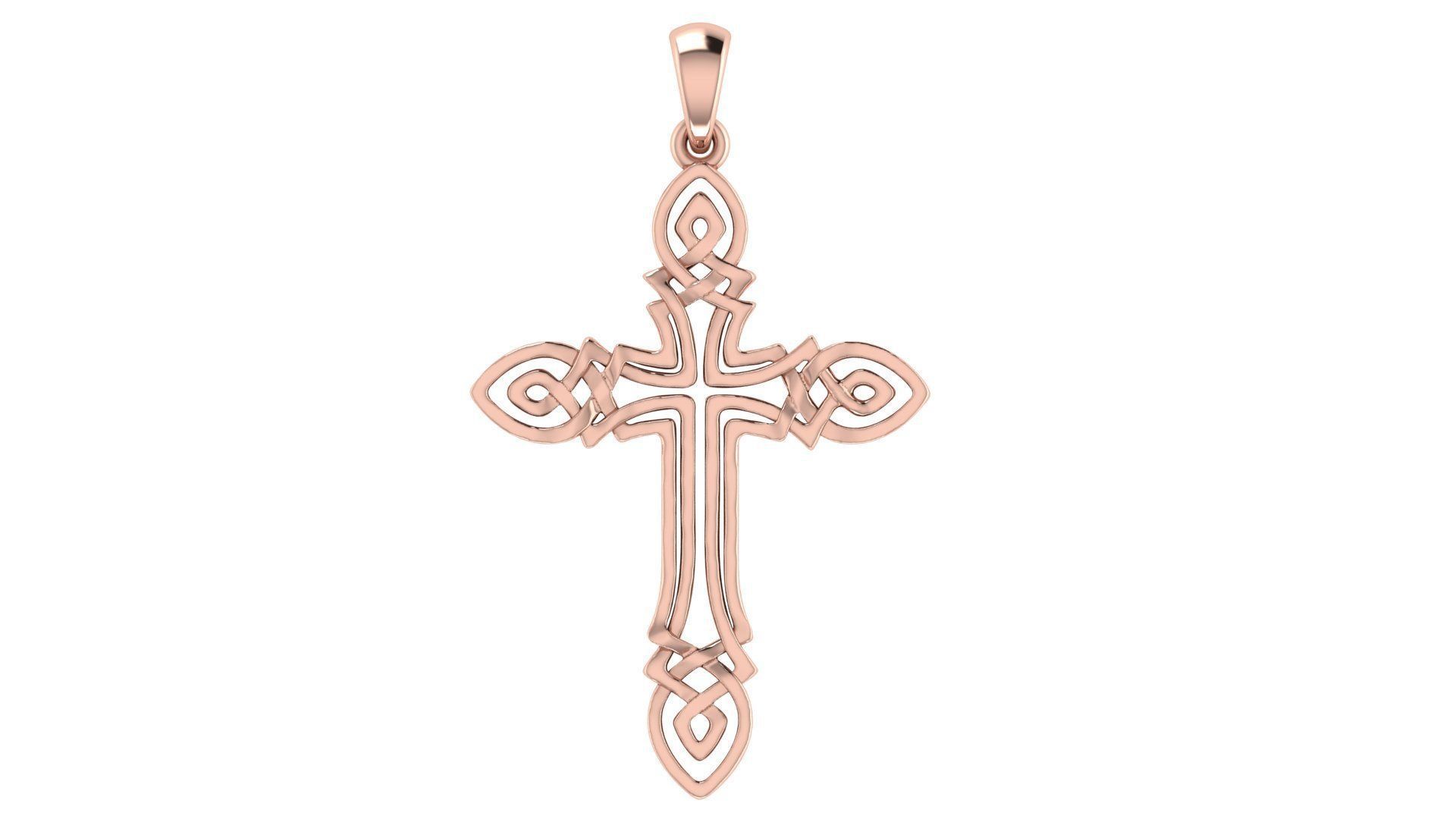 CROSS PENDANT CR07 3D print model_4