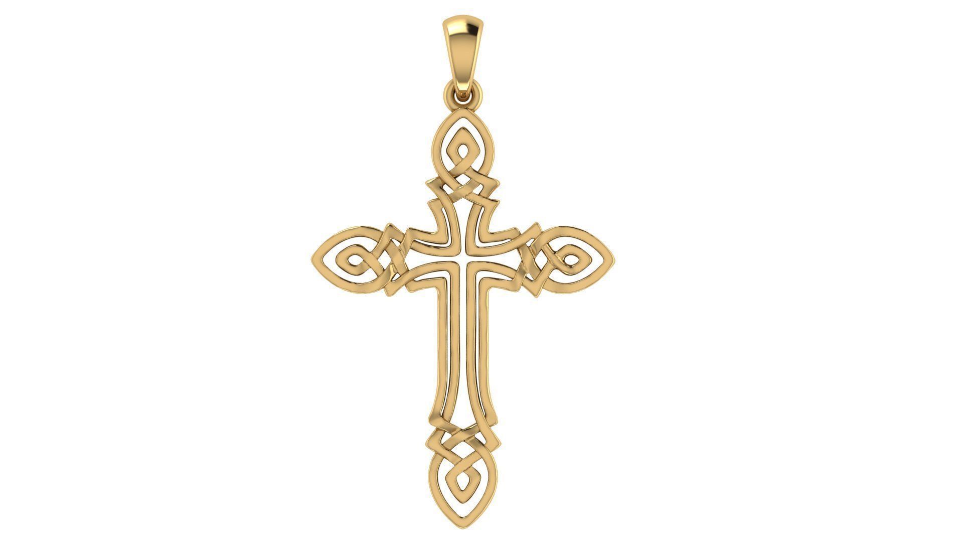 CROSS PENDANT CR07 3D print model_3