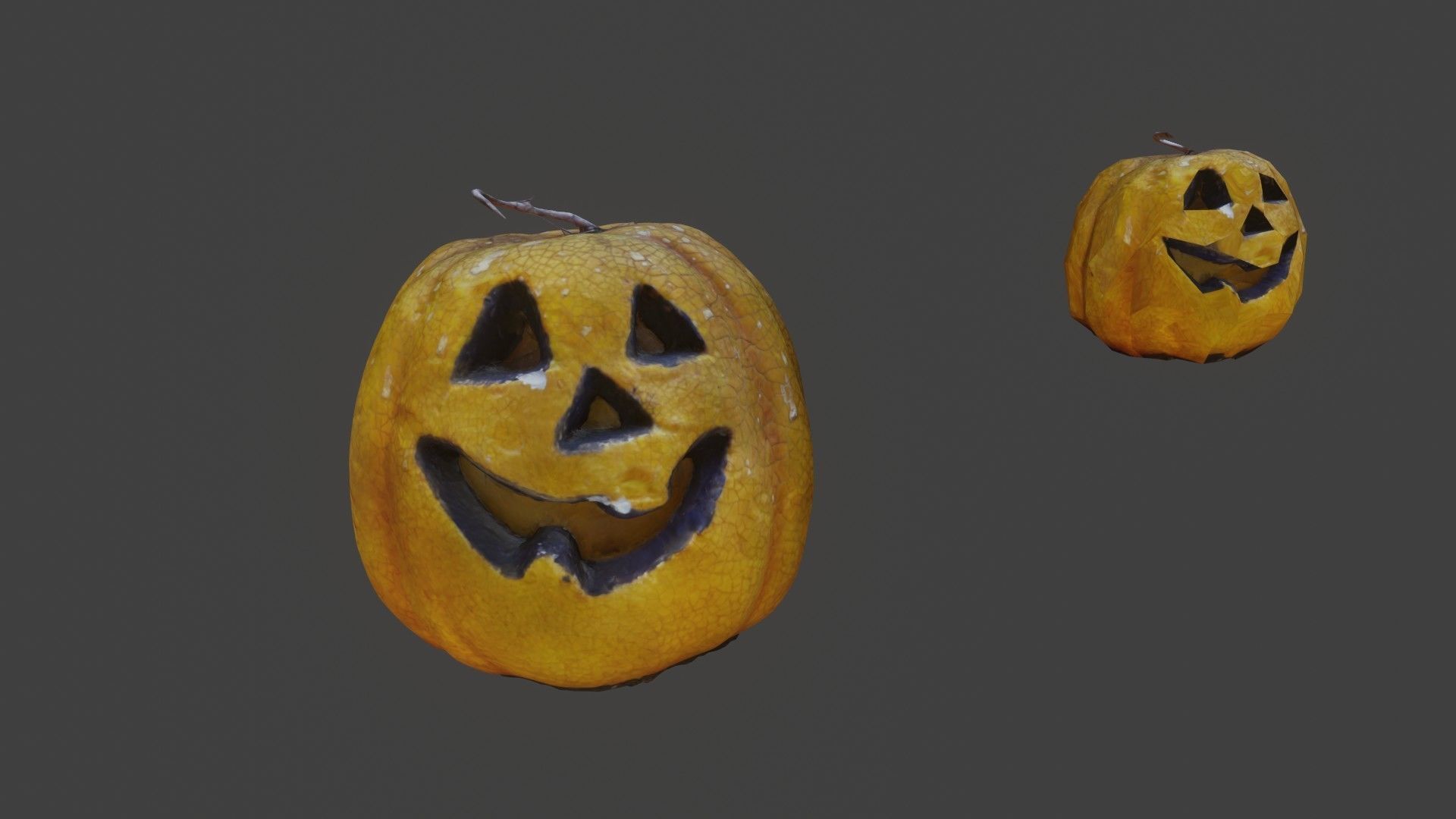 Halloween pumpkin complete SET with light and 55 ready renders Low-poly 3D model_46