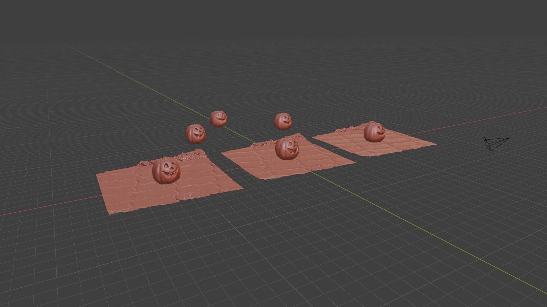 Halloween pumpkin complete SET with light and 55 ready renders Low-poly 3D model_73