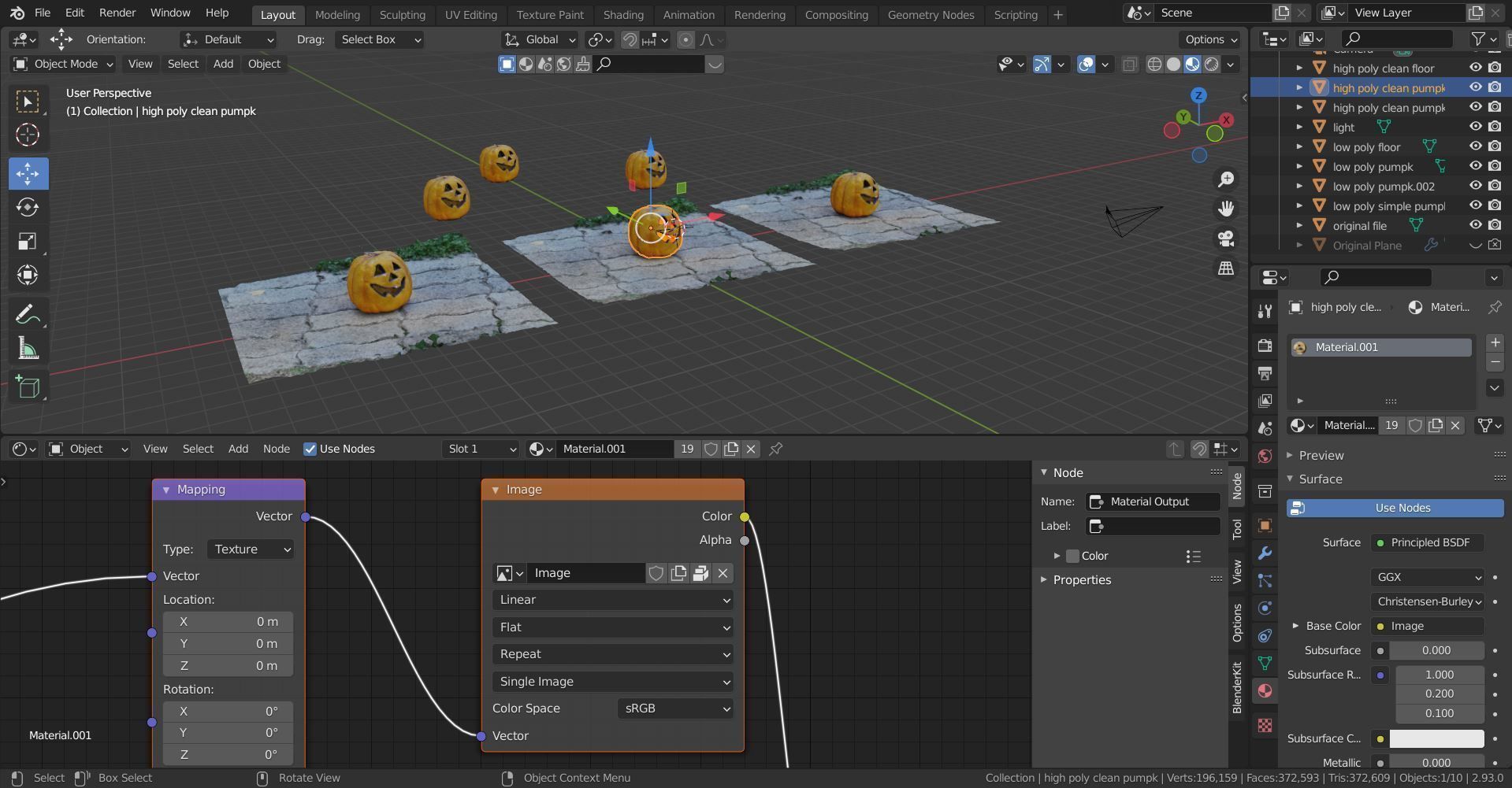 Halloween pumpkin complete SET with light and 55 ready renders Low-poly 3D model_75