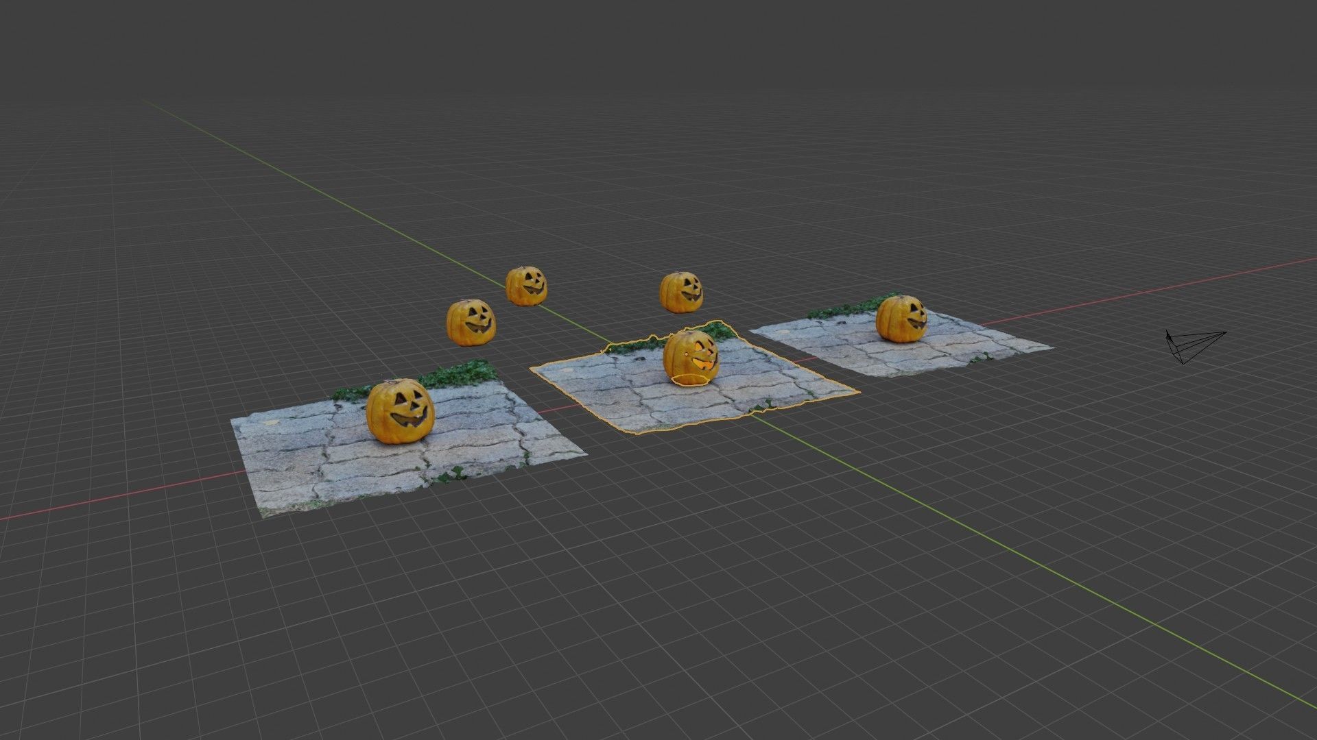 Halloween pumpkin complete SET with light and 55 ready renders Low-poly 3D model_65