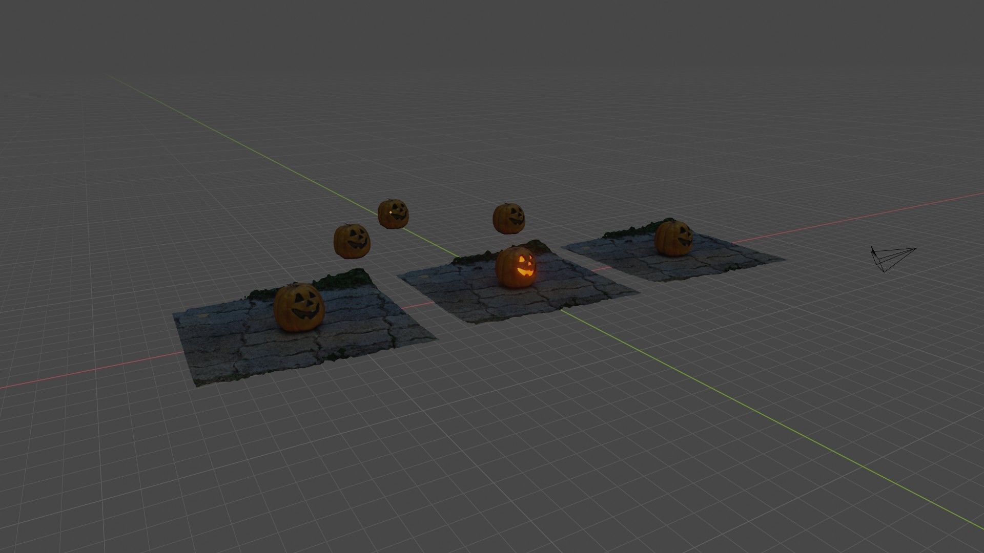 Halloween pumpkin complete SET with light and 55 ready renders Low-poly 3D model_59