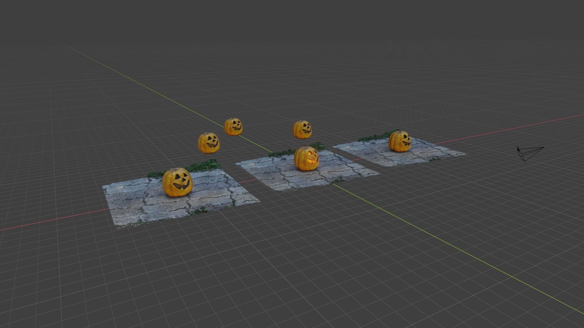 Halloween pumpkin complete SET with light and 55 ready renders Low-poly 3D model_72