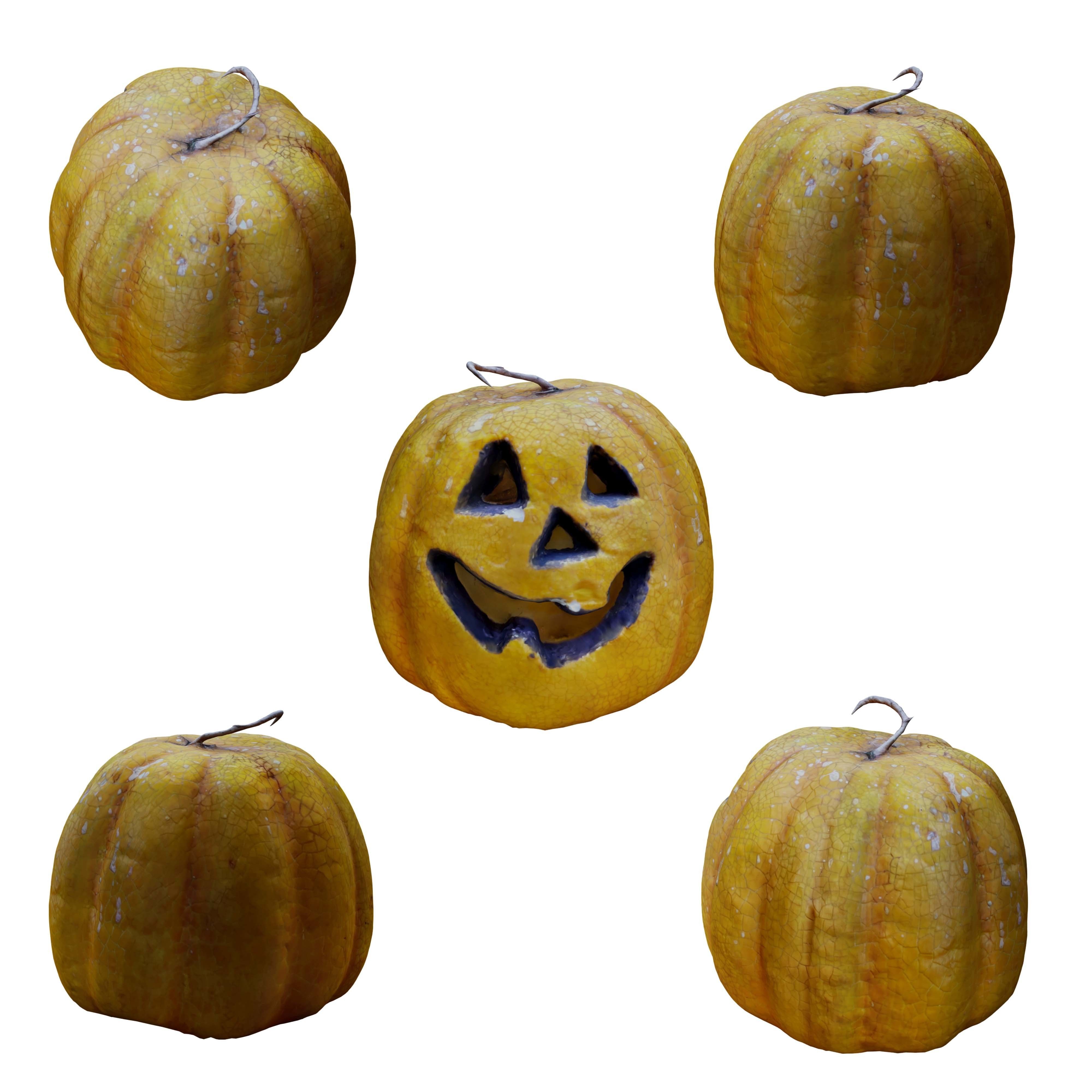 Halloween pumpkin complete SET with light and 55 ready renders Low-poly 3D model_1