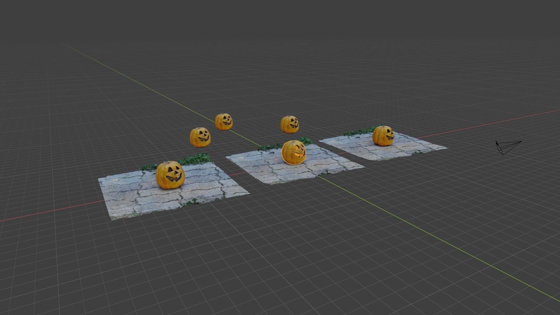 Halloween pumpkin complete SET with light and 55 ready renders Low-poly 3D model_61