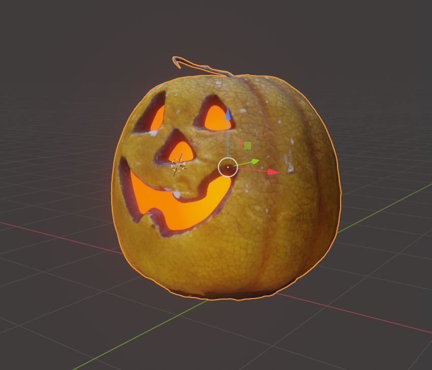 Halloween pumpkin complete SET with light and 55 ready renders Low-poly 3D model_77