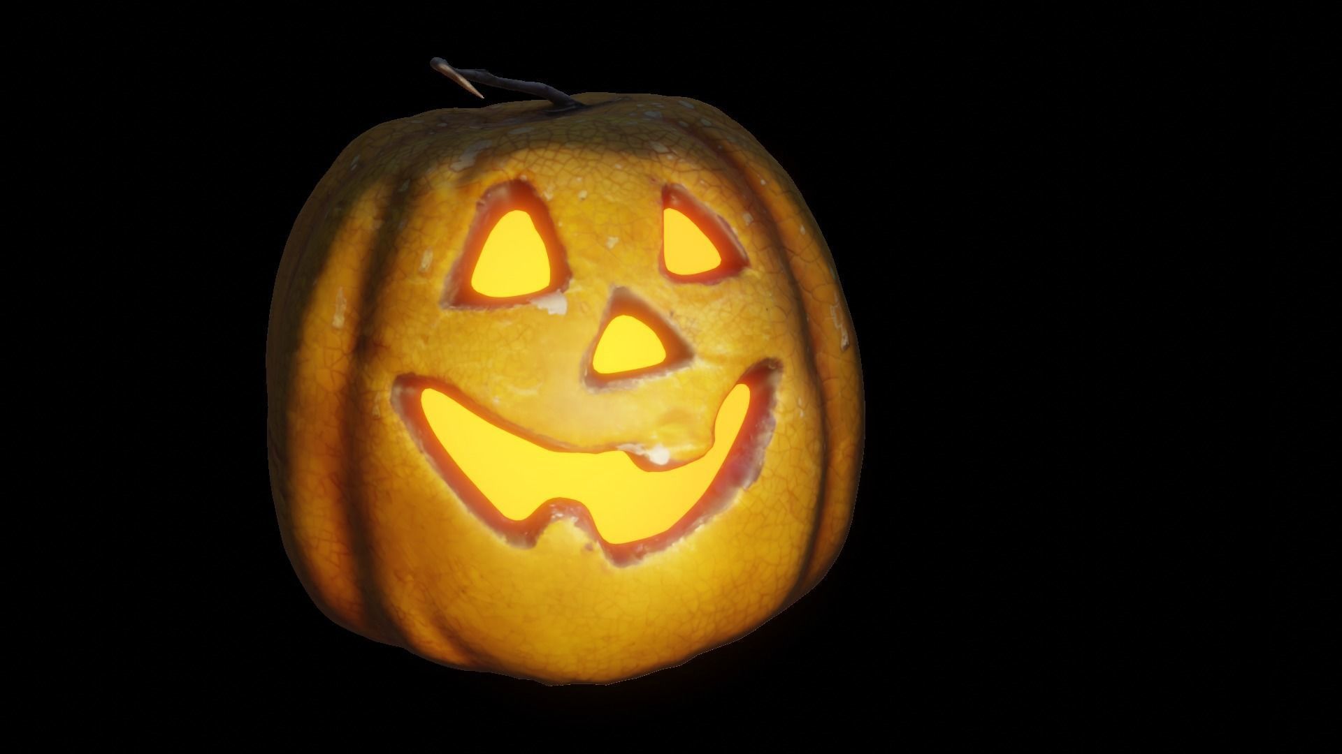 Halloween pumpkin complete SET with light and 55 ready renders Low-poly 3D model_18