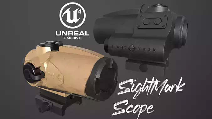 Sightmark Wolverine Scope FSR 1x28 Low-poly 3D model