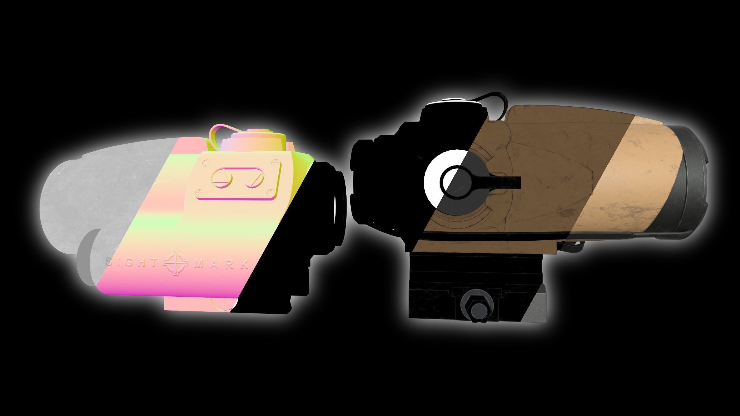 Sightmark Wolverine Scope FSR 1x28 Low-poly 3D model_15