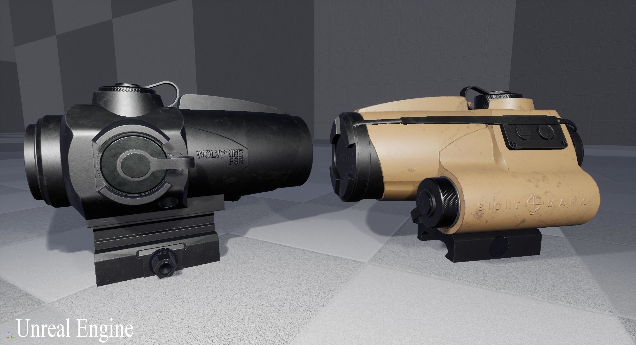 Sightmark Wolverine Scope FSR 1x28 Low-poly 3D model_12