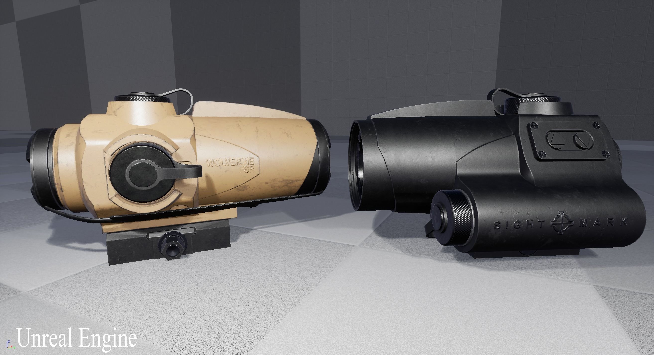 Sightmark Wolverine Scope FSR 1x28 Low-poly 3D model_13