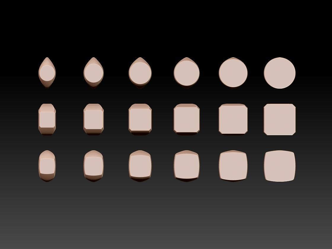 Simple ring collection 3D print model_5