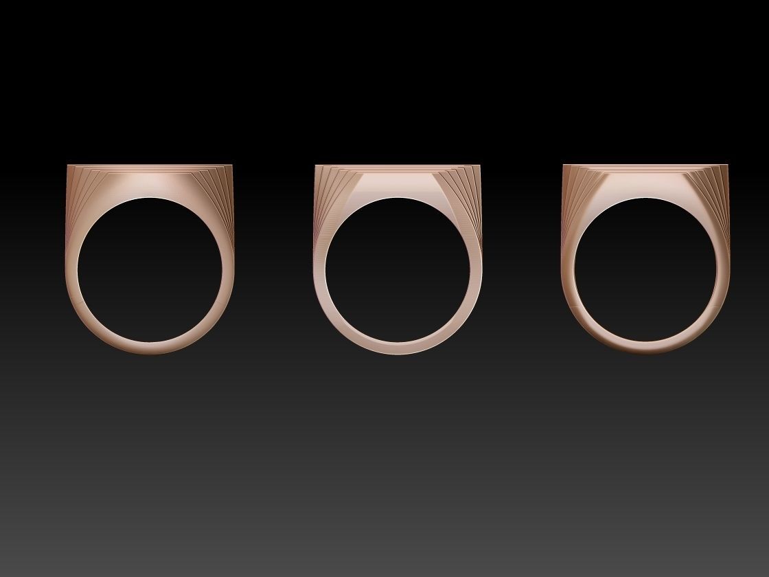 Simple ring collection 3D print model_6