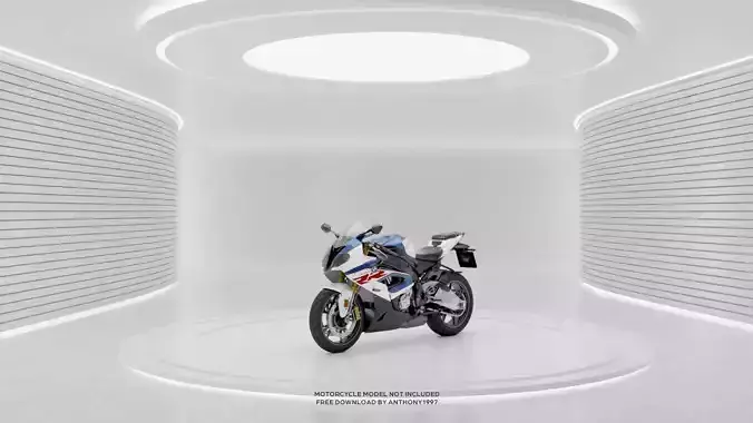 White Base Showroom - 3 Scenes Pack Low-poly 3D model