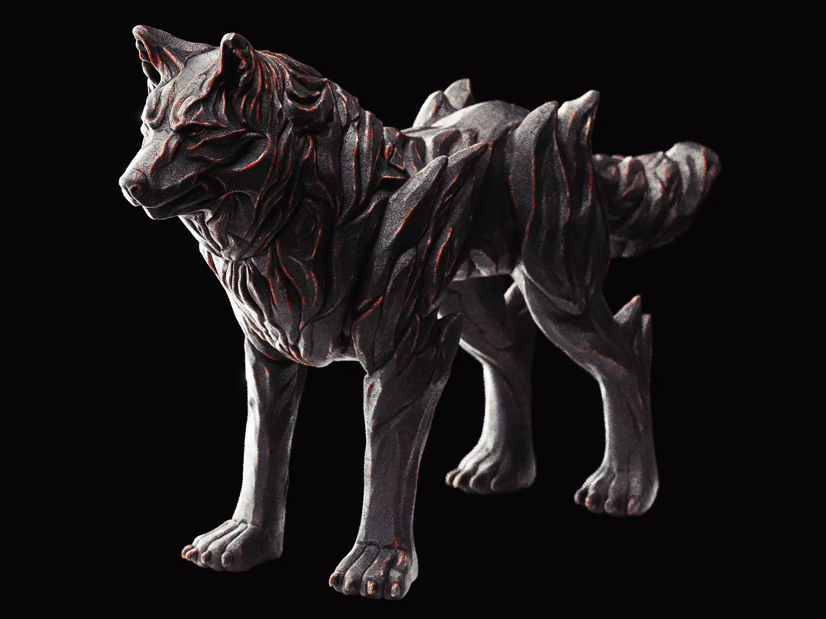 Wolf Fenrir Free low-poly 3D model_0