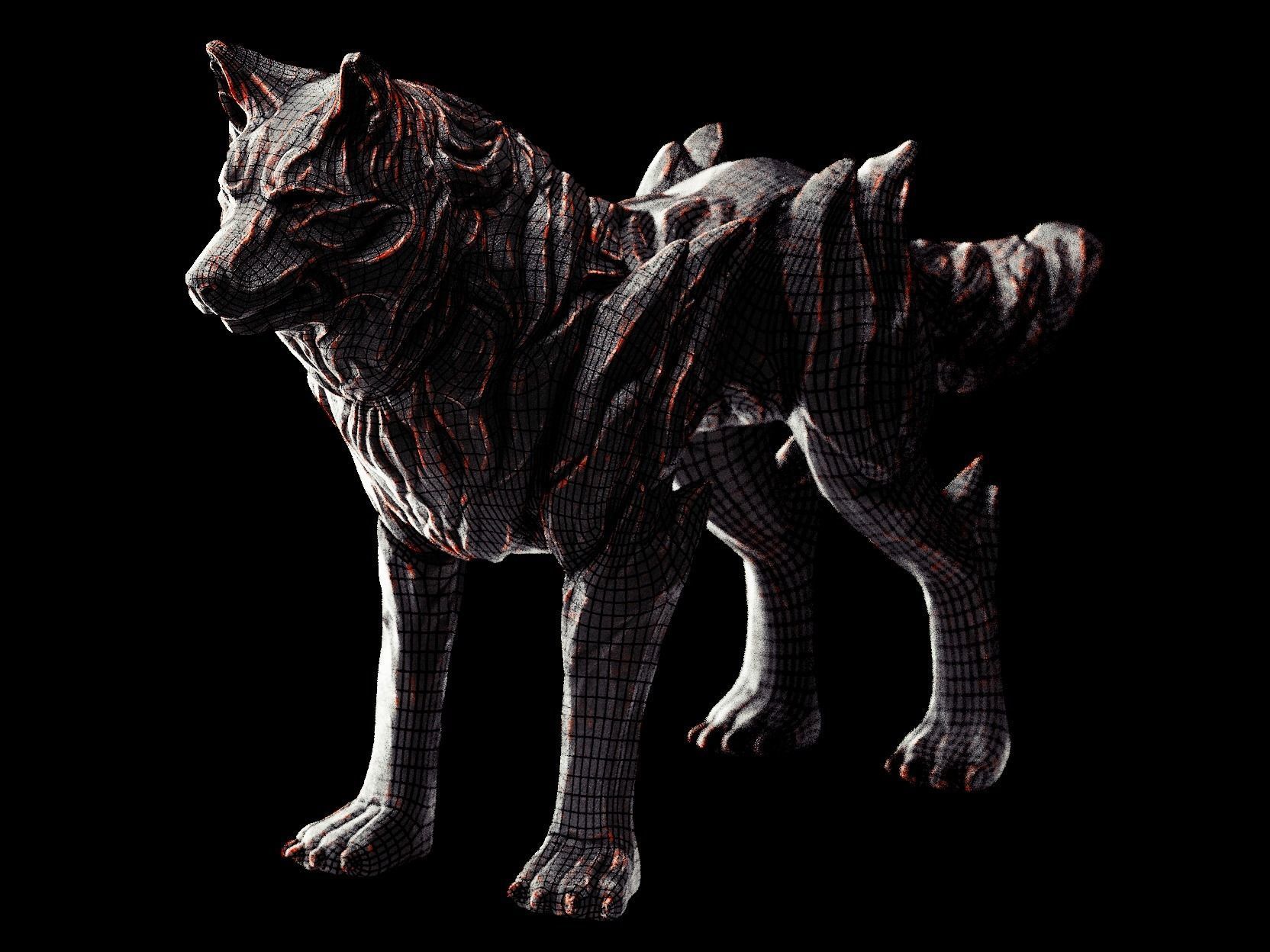 Wolf Fenrir Free low-poly 3D model_1