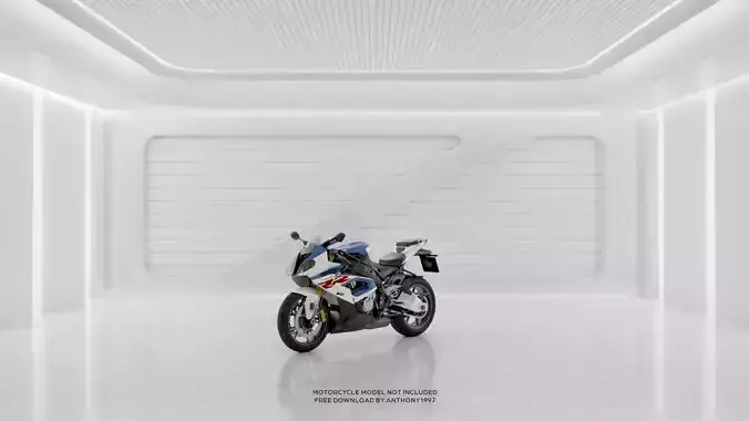 White Base Showroom - Scene 01 Low-poly 3D model