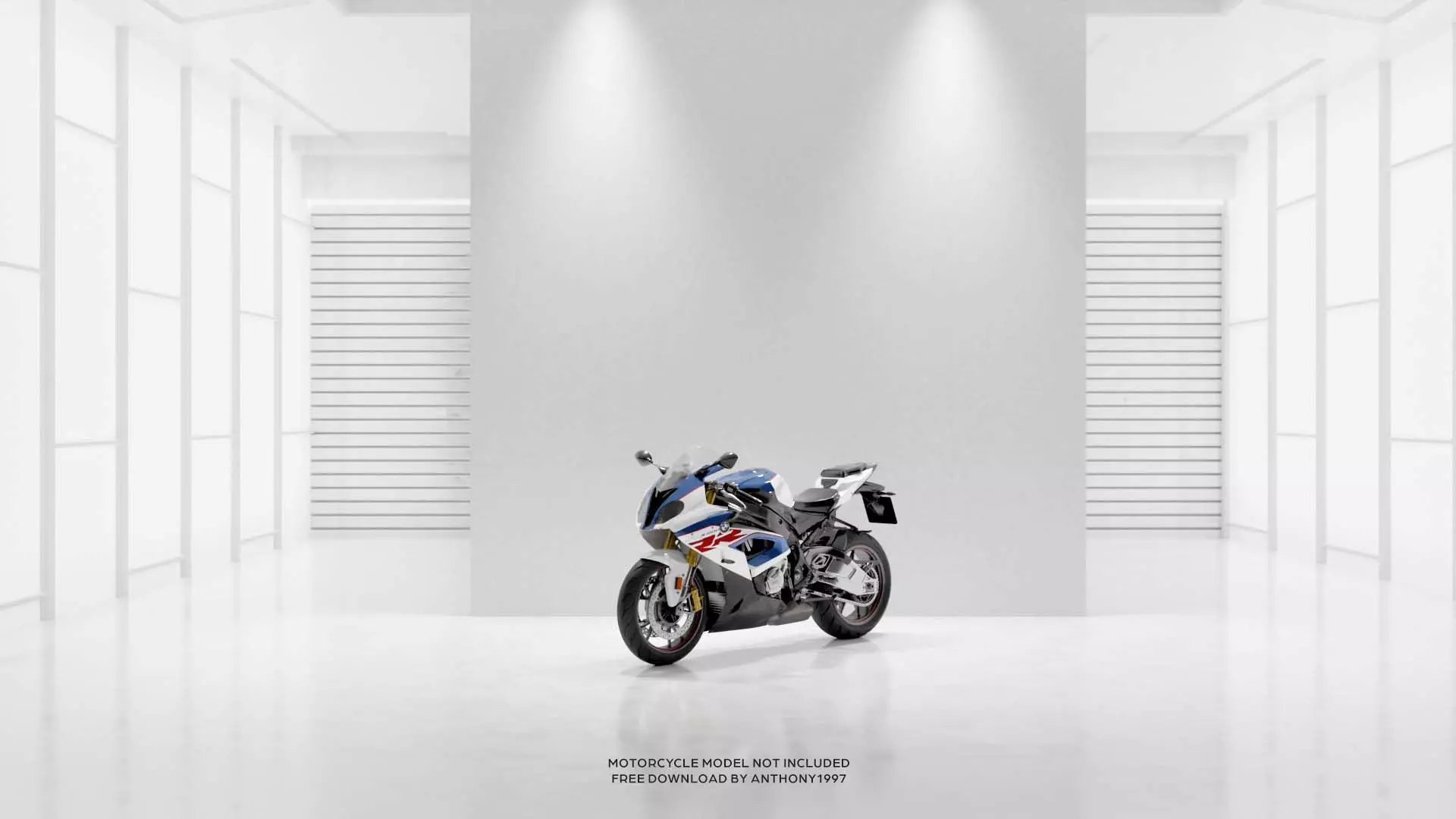 White Base Showroom - Scene 02 Low-poly 3D model_0