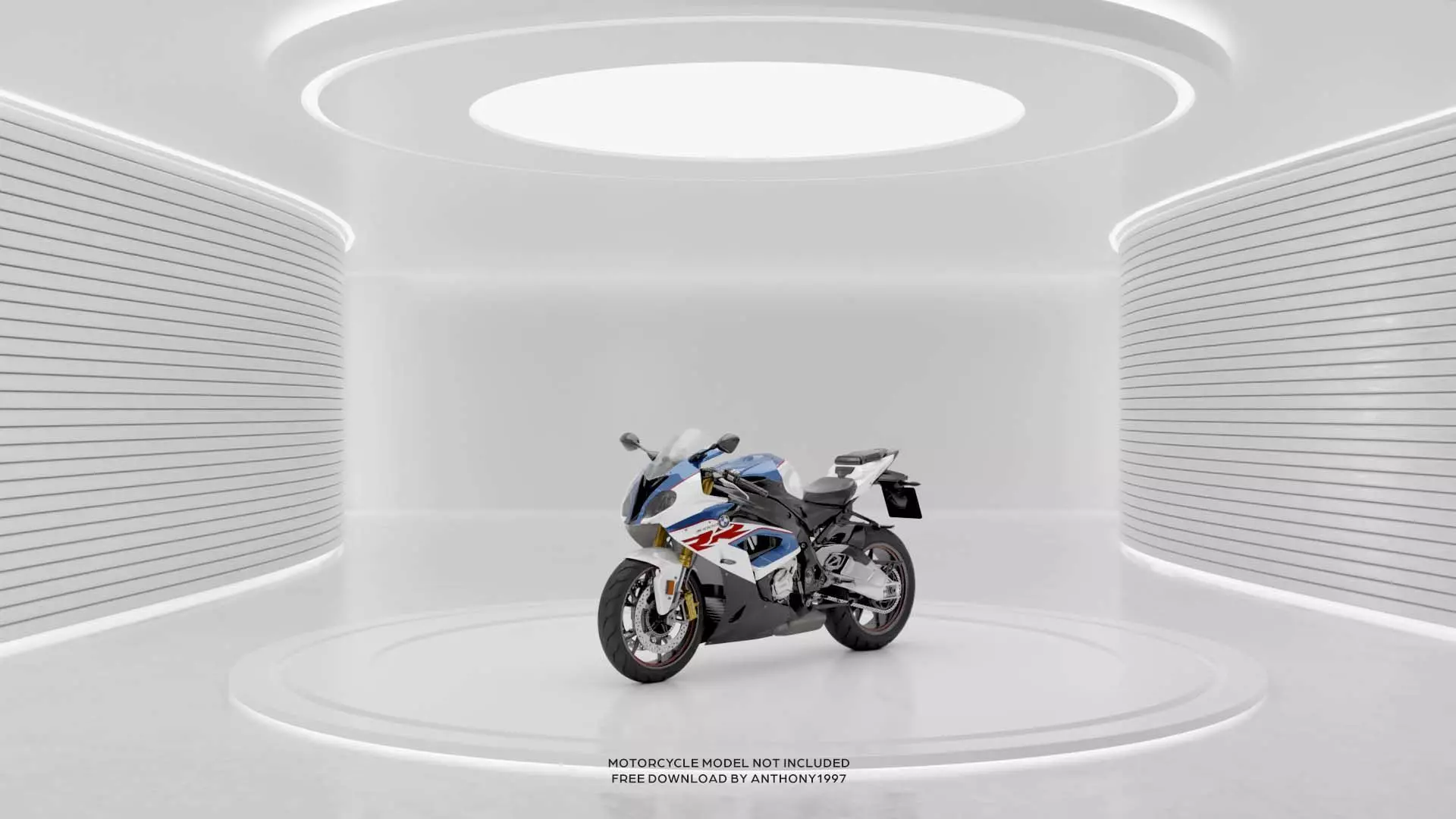 White Base Showroom - Scene 03 Low-poly 3D model_0