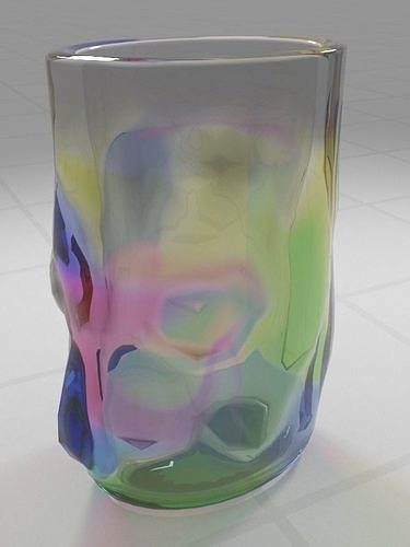 Coloured glass vase 3D model