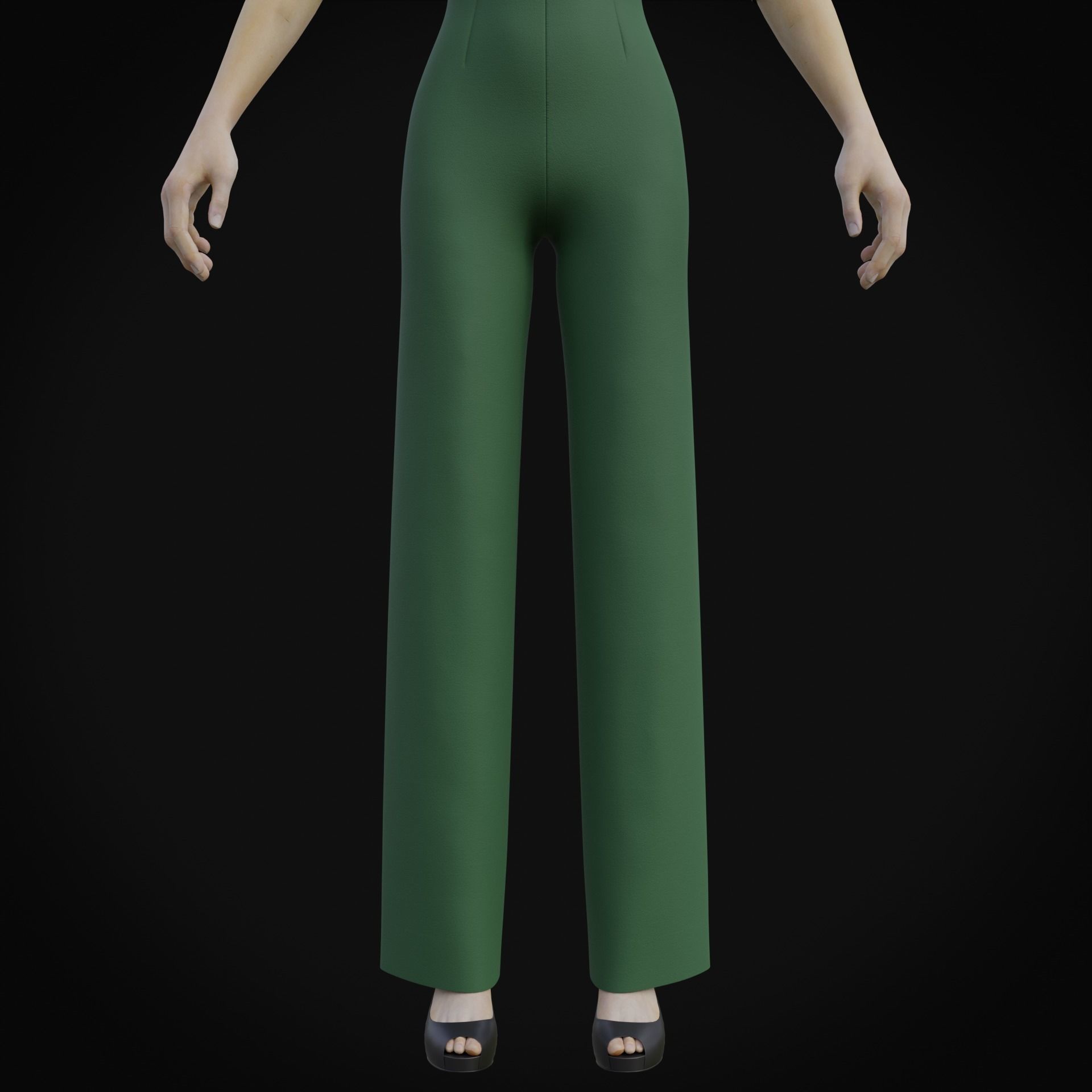 Elegant Female formal jumpsuit 3D model_10