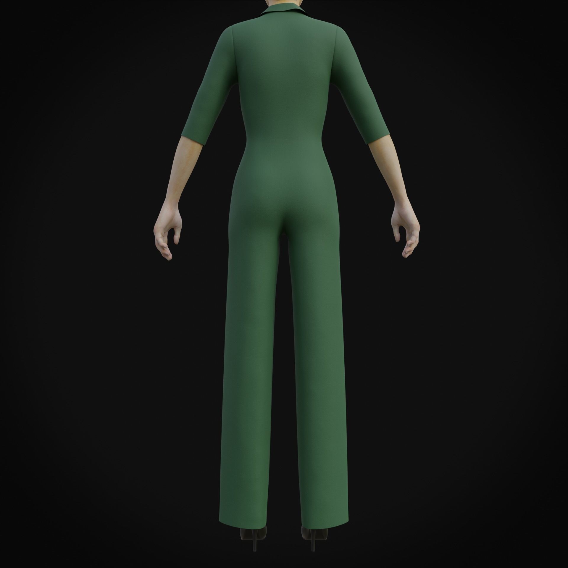 Elegant Female formal jumpsuit 3D model_5