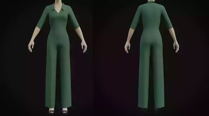 Elegant Female formal jumpsuit 3D model