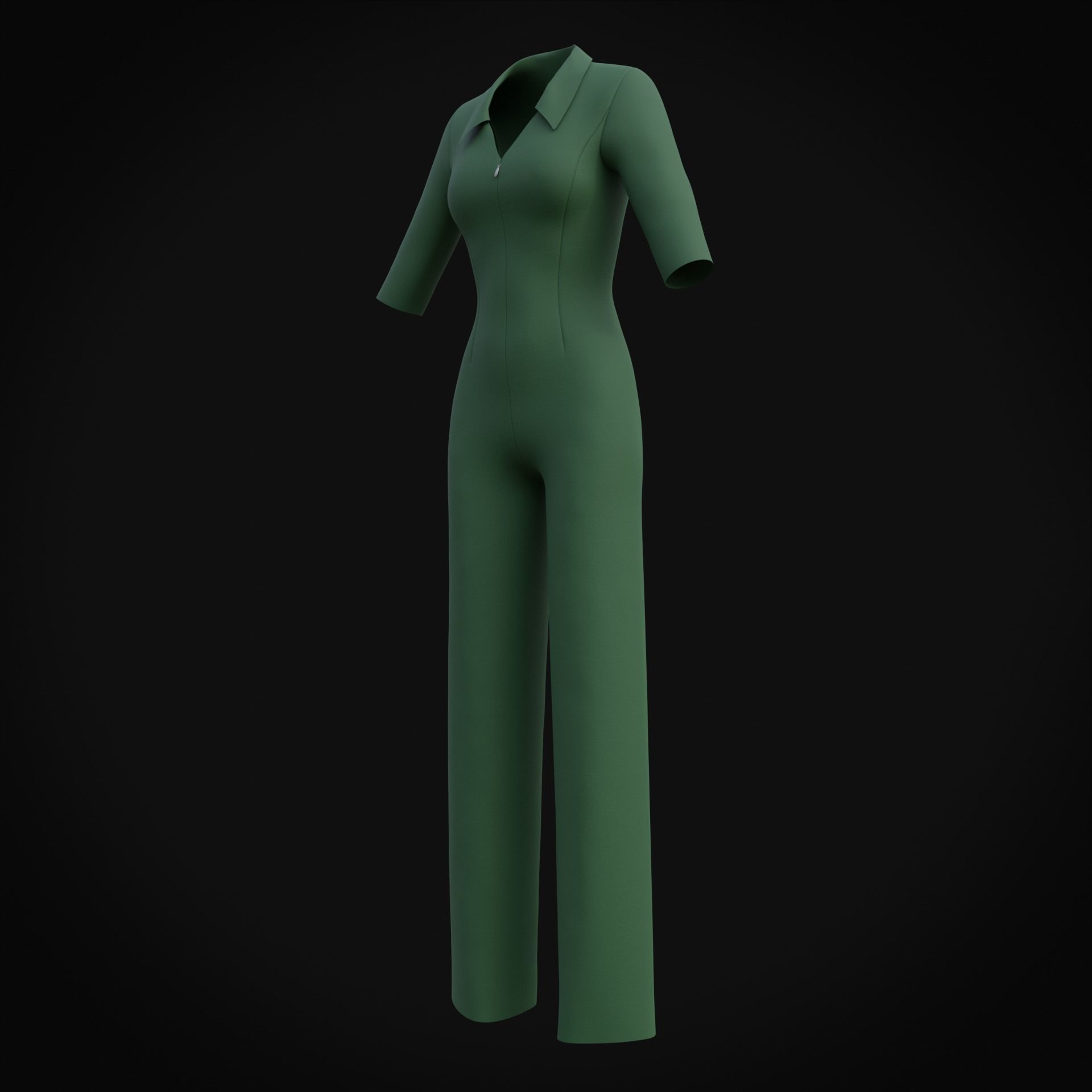 Elegant Female formal jumpsuit 3D model_35