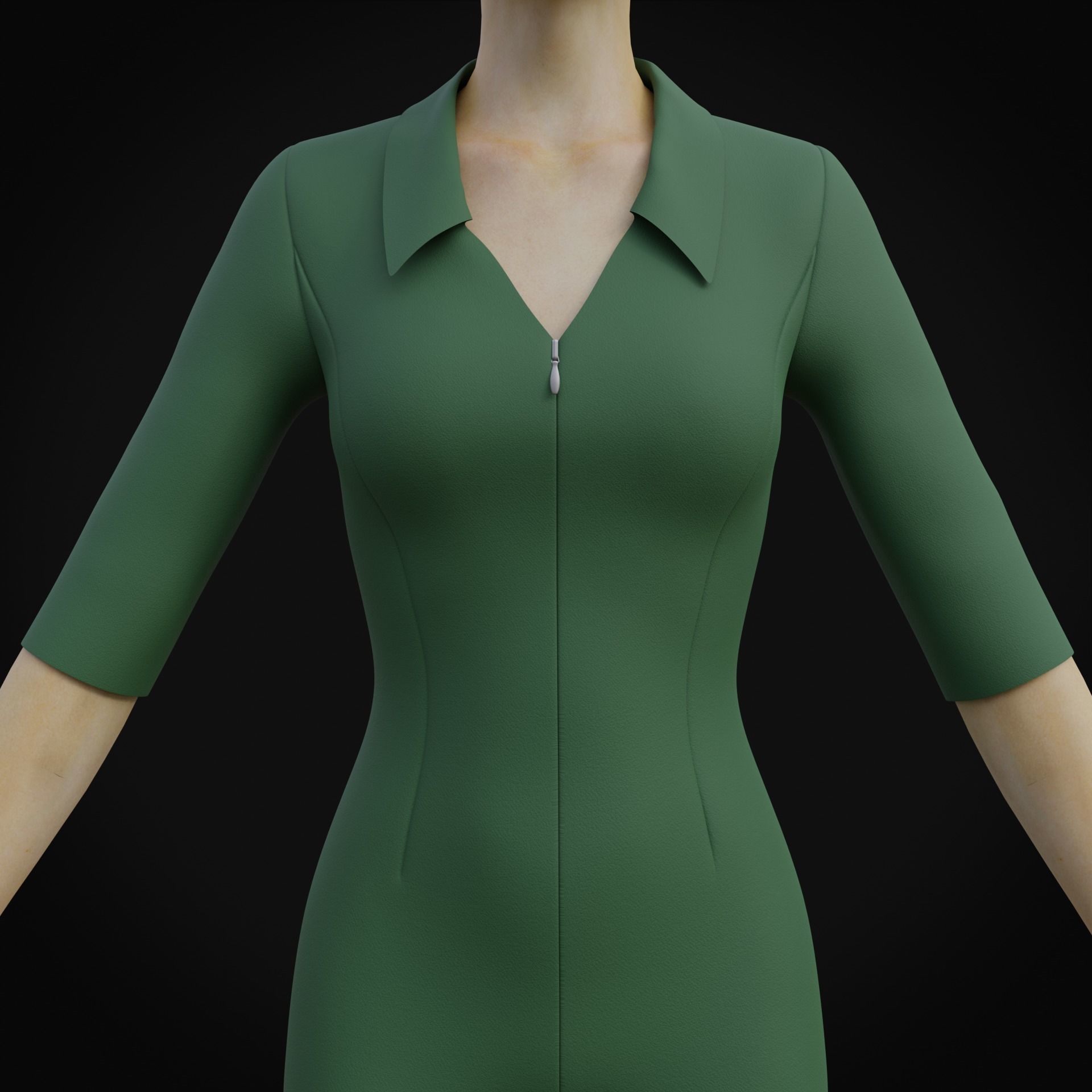 Elegant Female formal jumpsuit 3D model_8