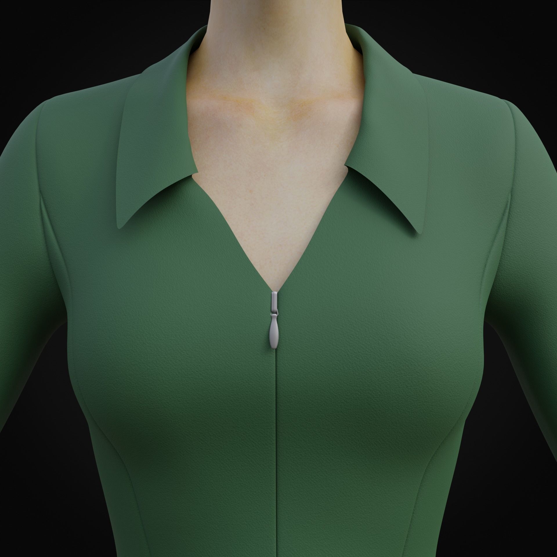 Elegant Female formal jumpsuit 3D model_9