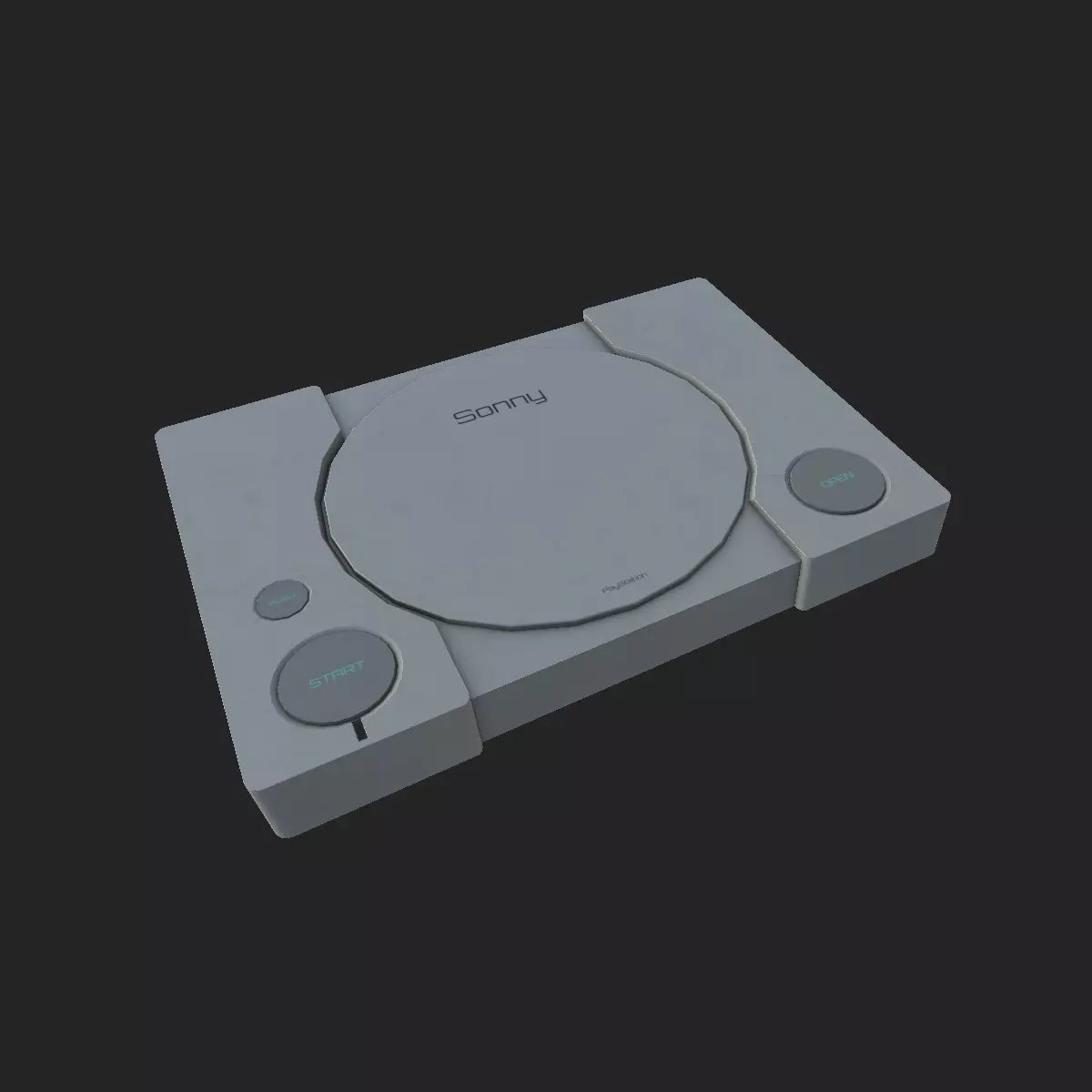 Playstation 1 console Low-poly 3D model_0