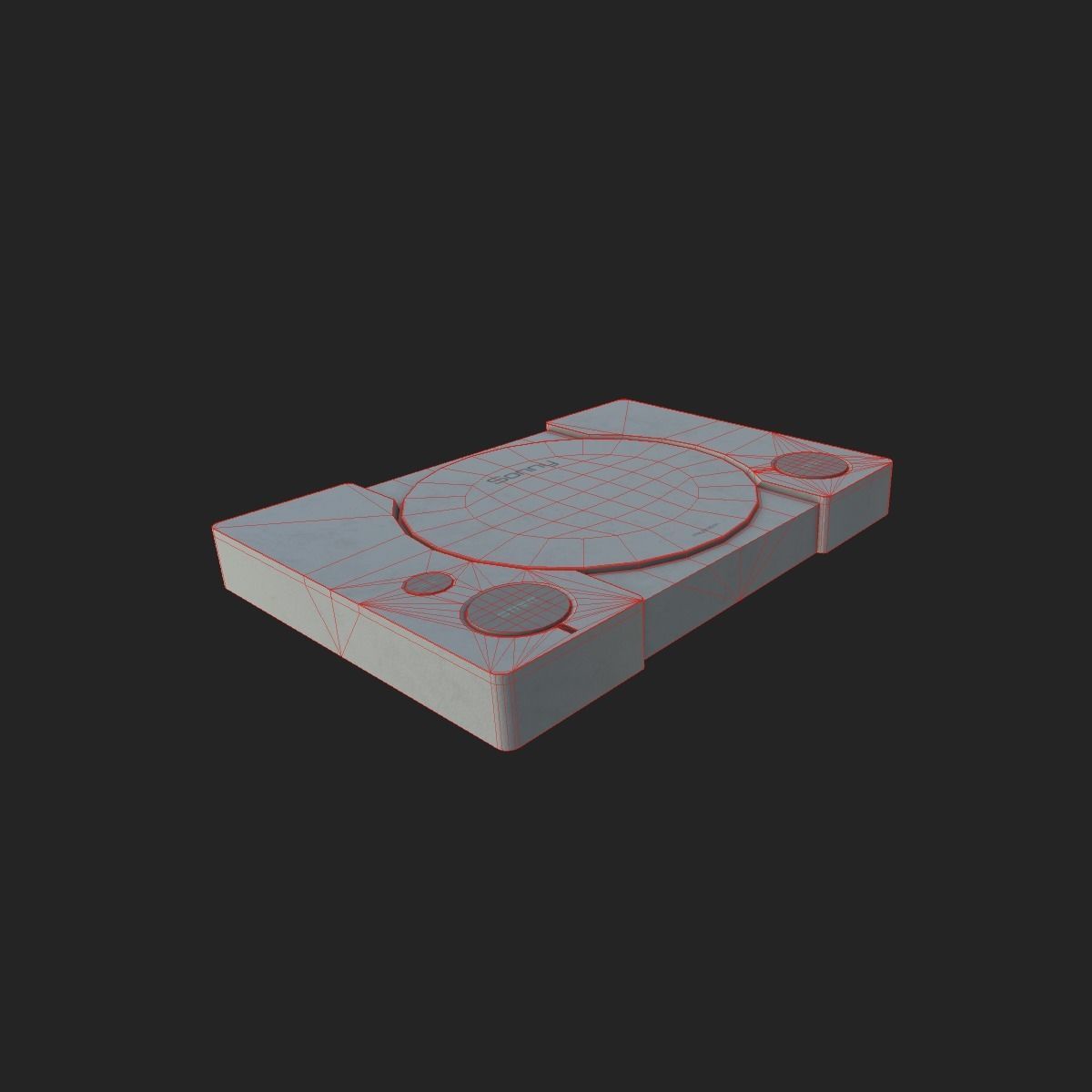 Playstation 1 console Low-poly 3D model_6