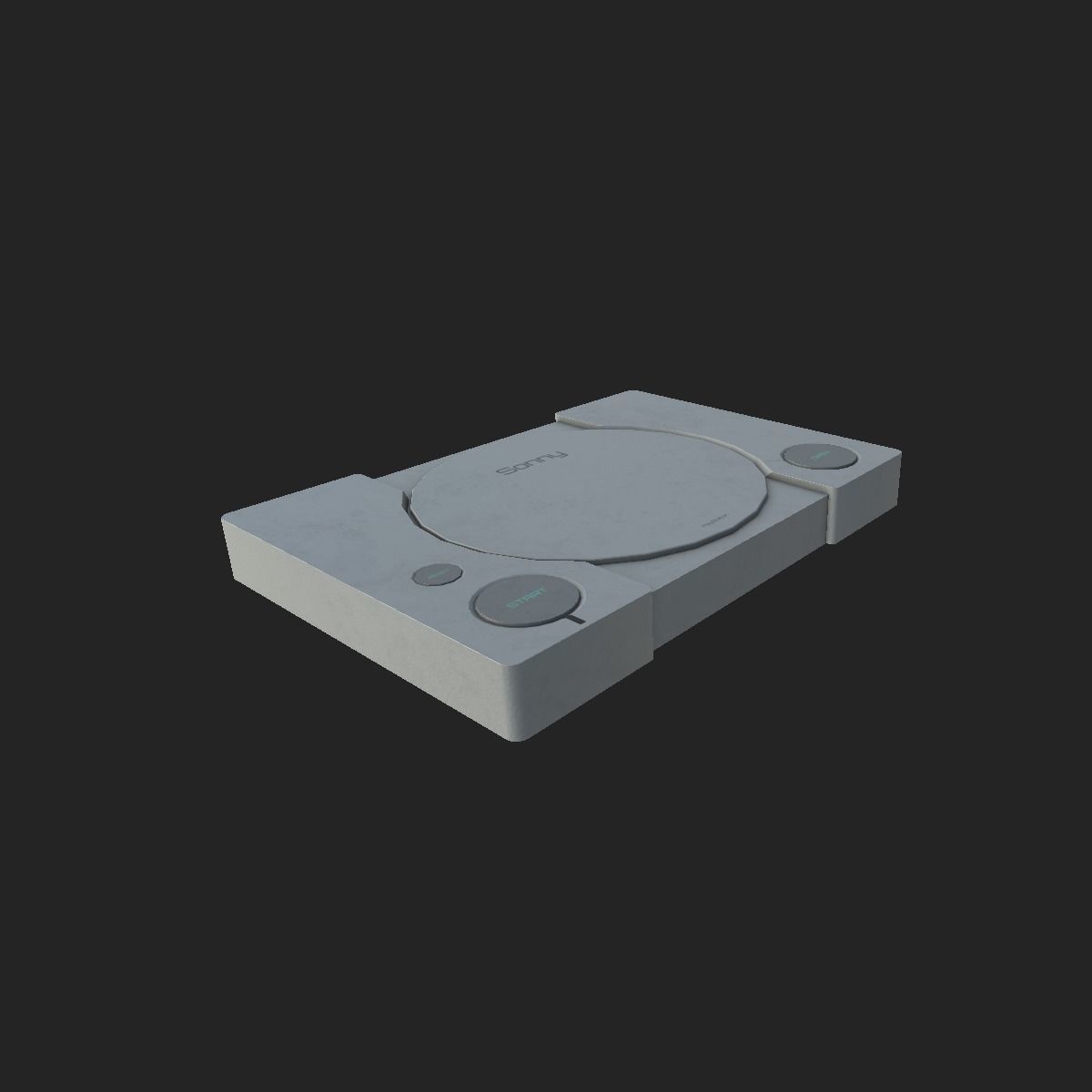 Playstation 1 console Low-poly 3D model_5