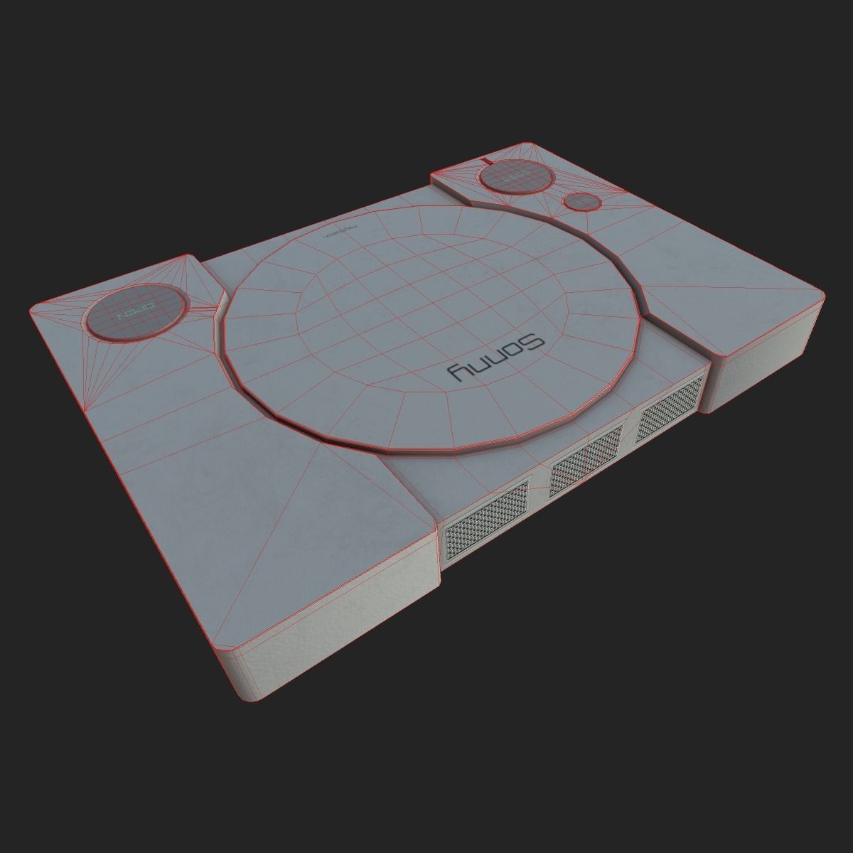 Playstation 1 console Low-poly 3D model_4
