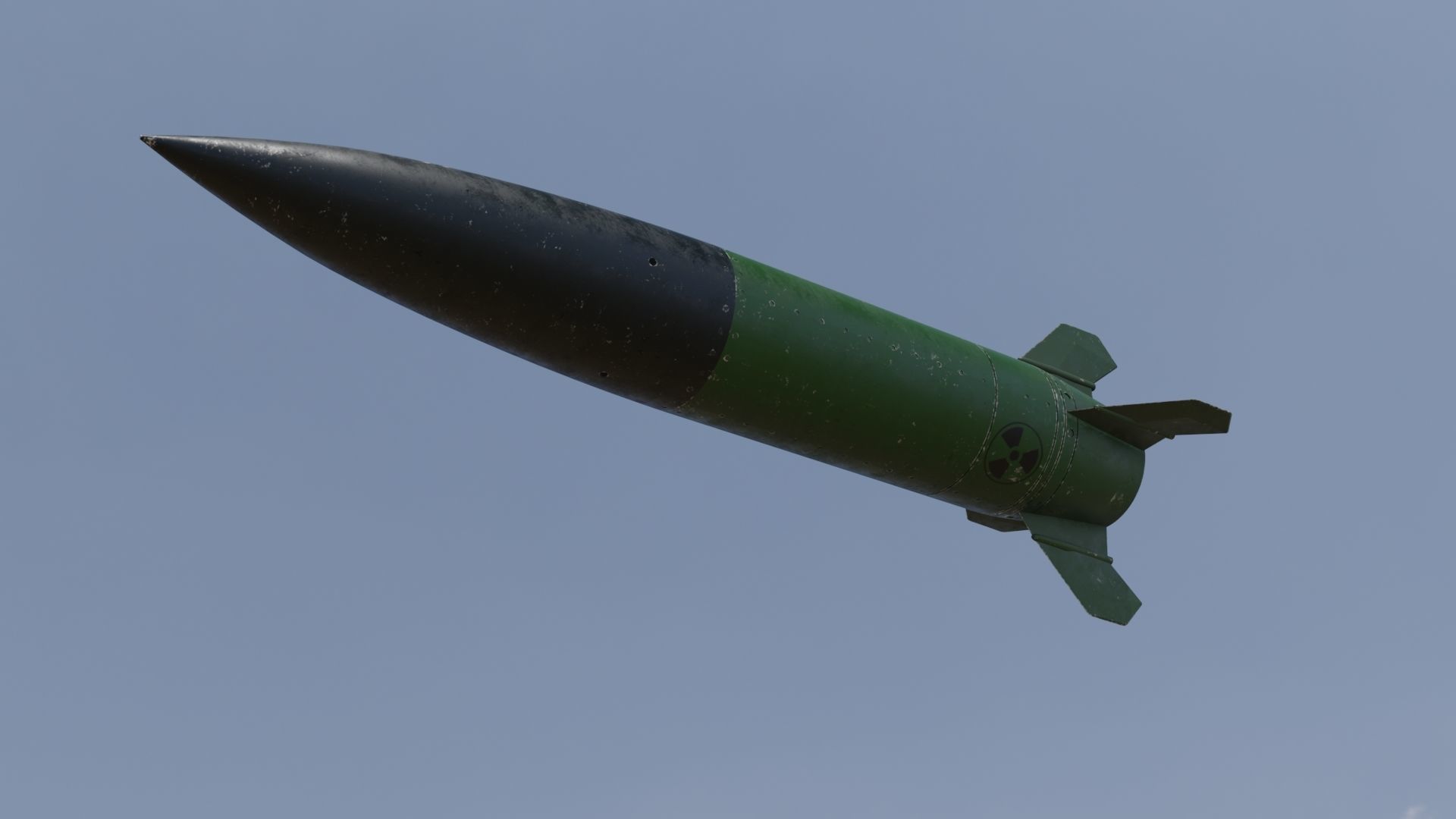 Missile 3D model flying in sky Low-poly 3D model_8