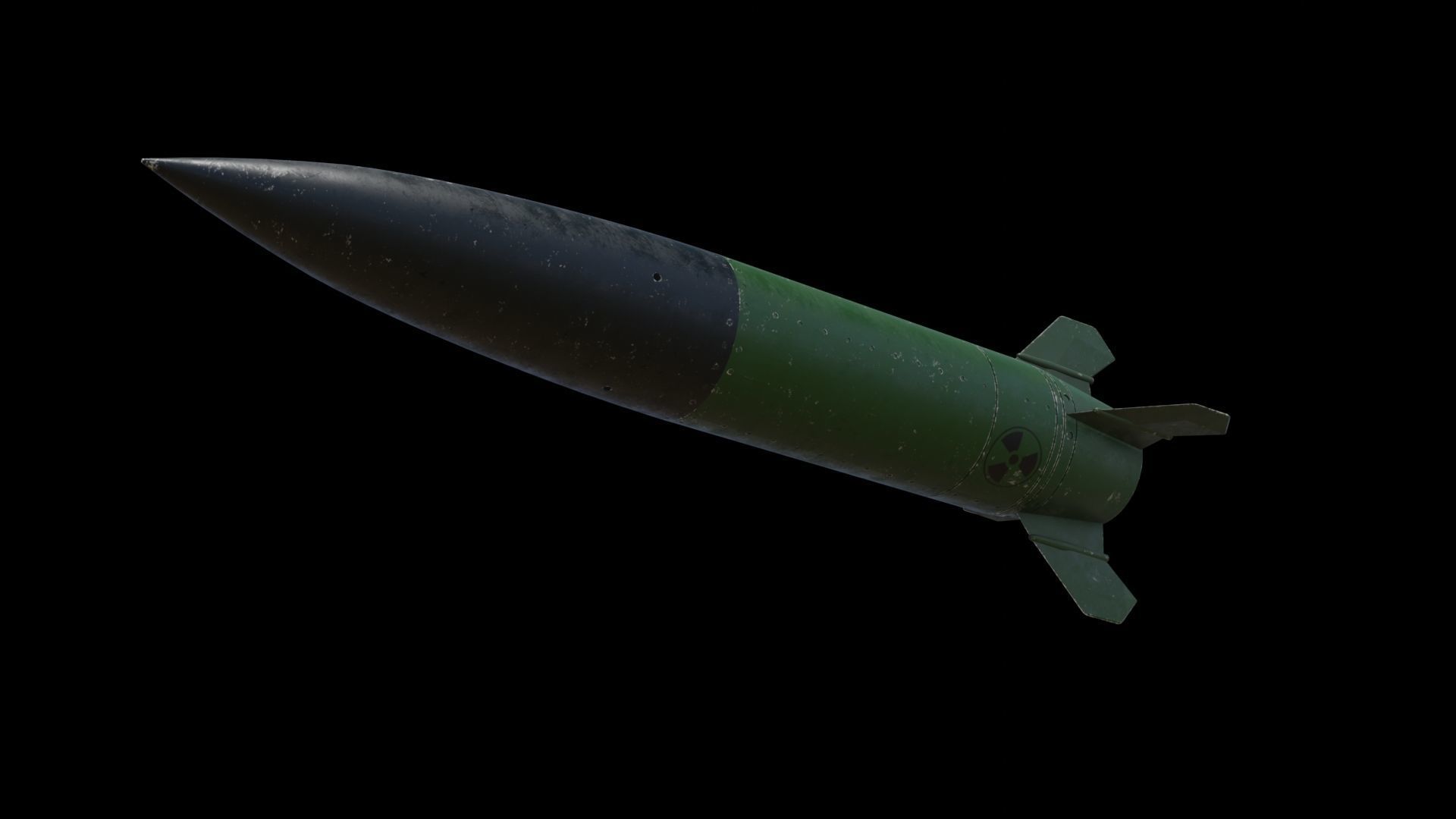 Missile 3D model flying in sky Low-poly 3D model_12