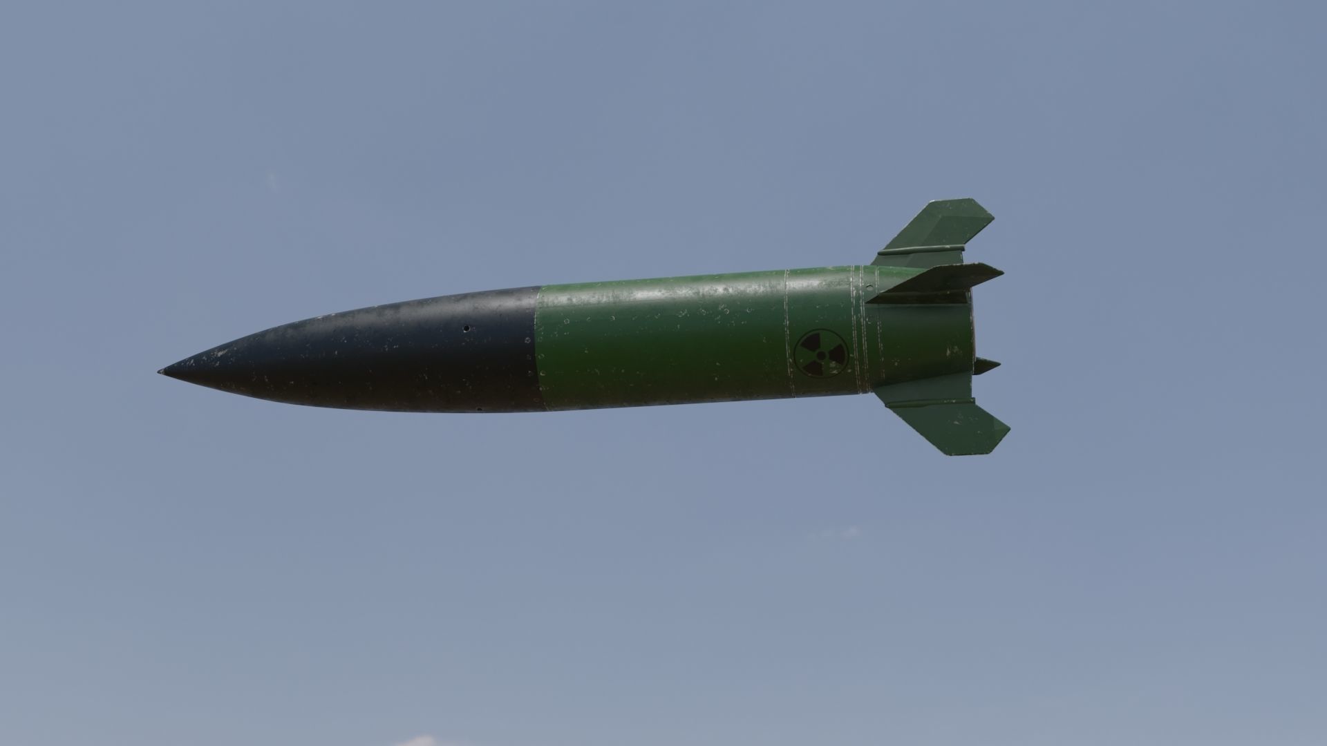 Missile 3D model flying in sky Low-poly 3D model_21