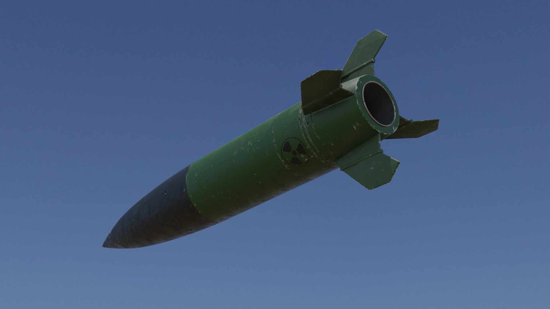 Missile 3D model flying in sky Low-poly 3D model_2