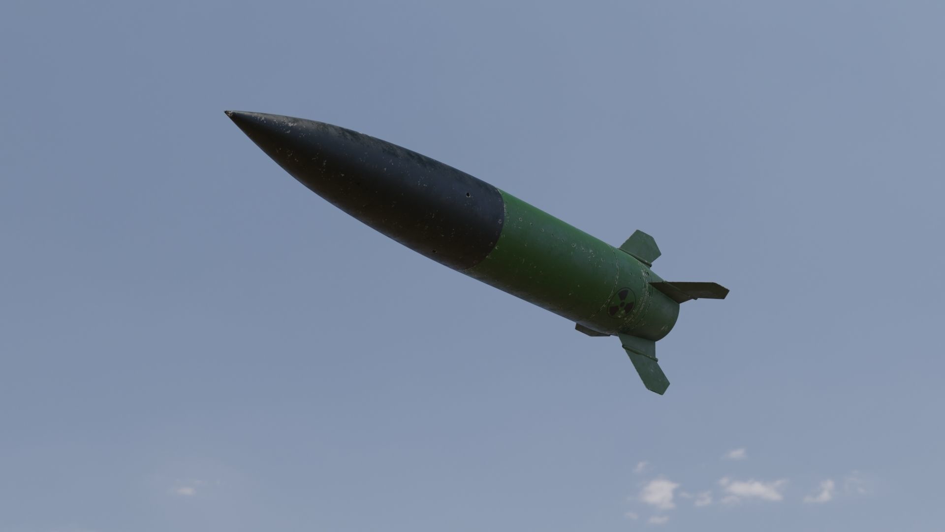 Missile 3D model flying in sky Low-poly 3D model_5