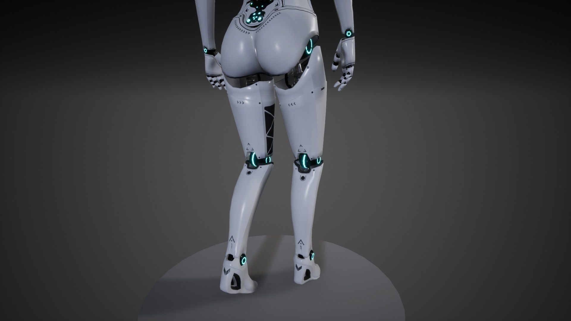 Robot Girl Low-poly 3D model_16