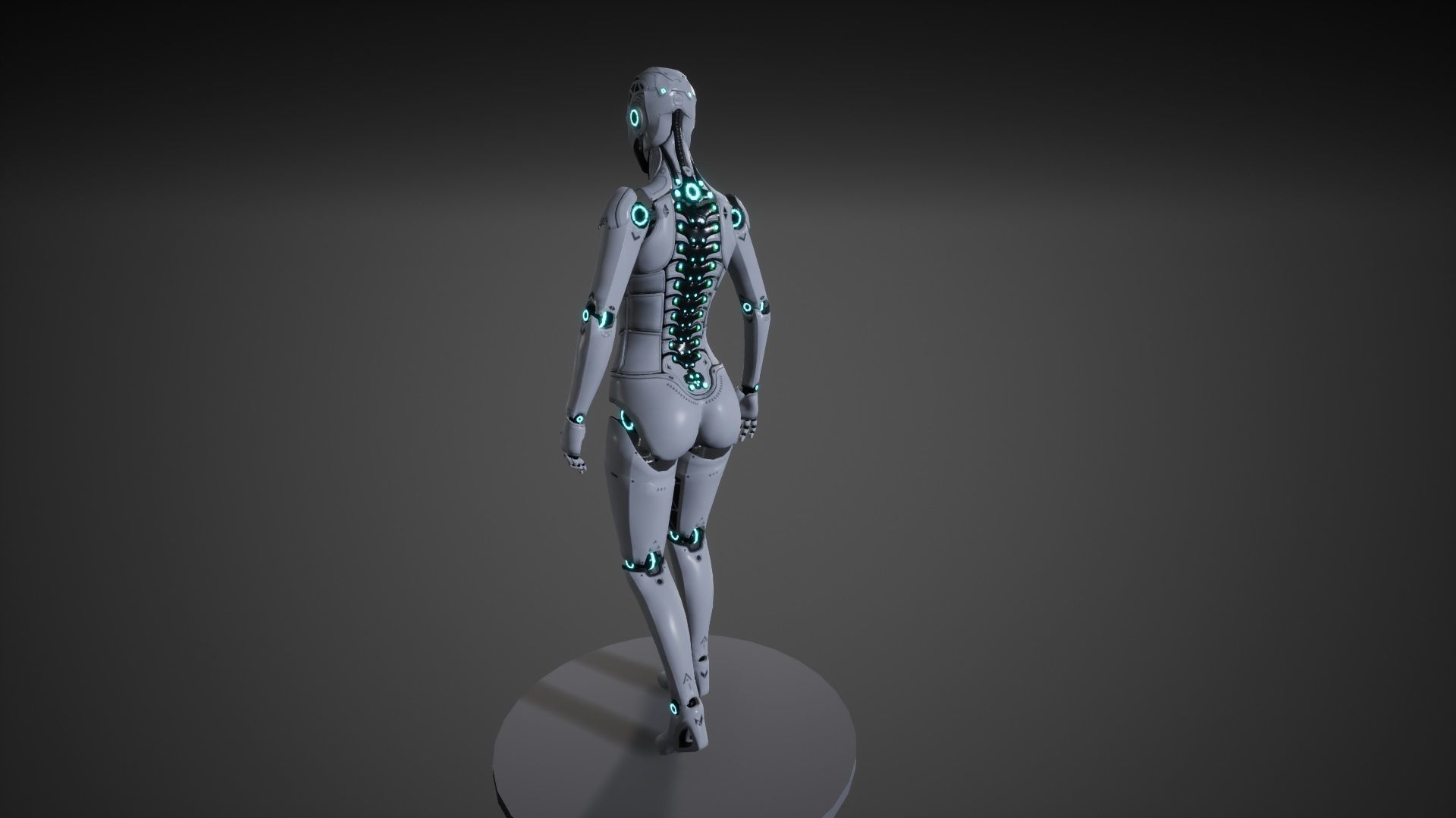 Robot Girl Low-poly 3D model_5