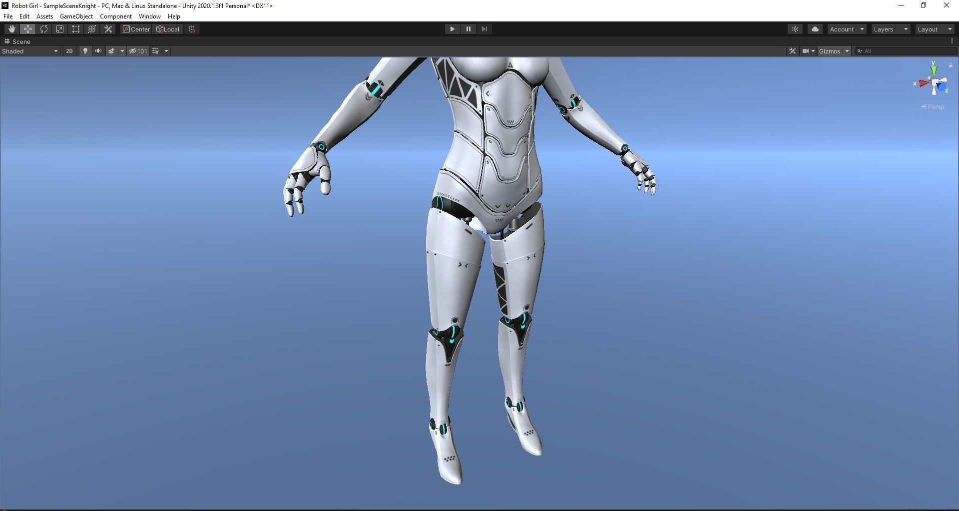 Robot Girl Low-poly 3D model_18
